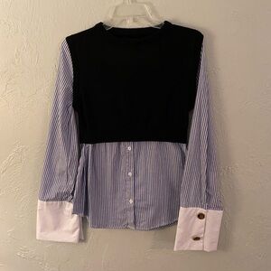 NWT Do + Be Two-Fer Blouse (sweater top and blouse do not detach)